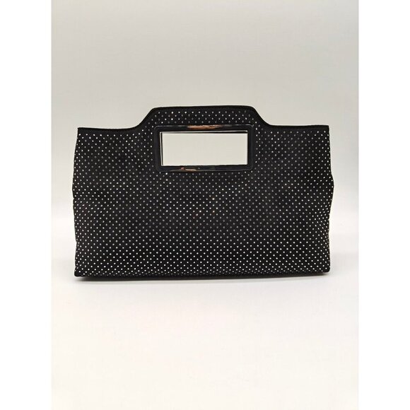 INC Juditth Hotfix open handle velvet clutch shoulder bag -BLACK (Used) - Picture 4 of 16